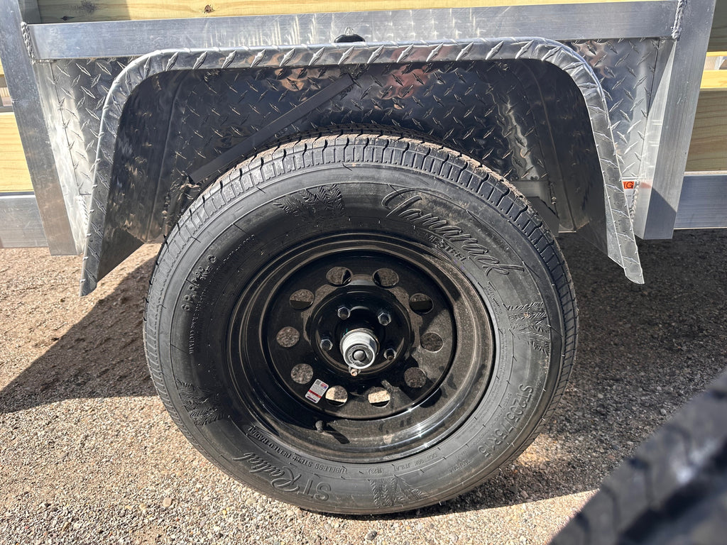 6x10 Aluminum Utility Trailer with 3 board wood sides 24in tall - Quality Steel and Aluminum  - Model 7410ALSLSA3.5Kw/HS