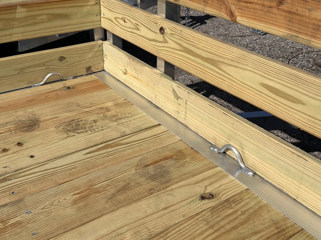 6x10 Aluminum Utility Trailer with 3 board wood sides 24in tall - Quality Steel and Aluminum  - Model 7410ALSLSA3.5Kw/HS