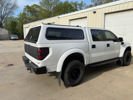Used Ford F150 5.5' Extra Short Box 2009-2014 Fiberglass Truck Topper Camper Shell YZ white CODE: CLCNMMM LOCATION: A-4-3