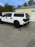 Used Ford F150 5.5' Extra Short Box 2009-2014 Fiberglass Truck Topper Camper Shell YZ white CODE: CLCNMMM LOCATION: A-4-3