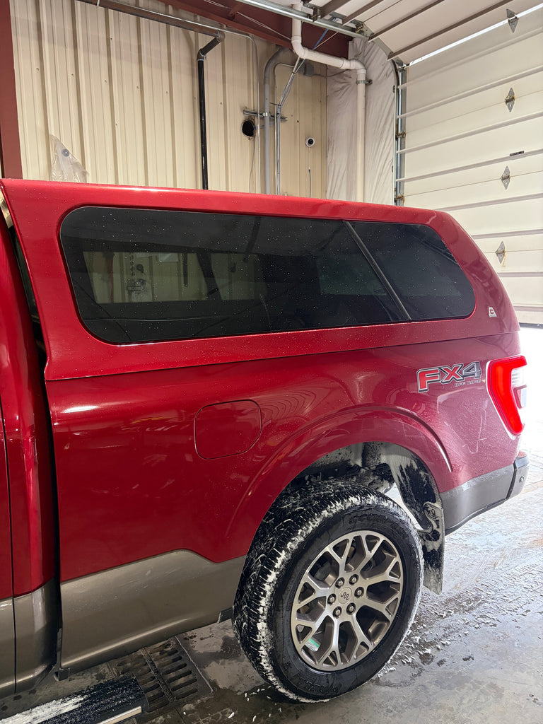 Used Ford F150 6.5' Short Box 2021-2026 Fiberglass Truck Topper Camper Shell Ruby Red Tricoat CODE: CCD LOCATION: N-1-2