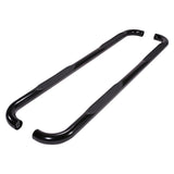 A0034B  -  3 Inch Round Bent Powder Coated Black Steel Without End Caps Rocker Panel Mount