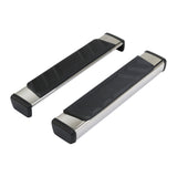 A5001S  -  W/Step Pads 4 In Trapezoidal Straight Pol Stainless Steel W/Plastic End Caps