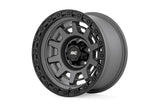 85150814  -  Rough Country 85 Series Wheel/One-Piece/Gunmetal Gray/Black/15x8/5x5.5/-19mm