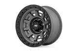 85150813  -  Rough Country 85 Series Wheel/One-Piece/Gunmetal Gray/Black/15x8/5x4.5/-19mm