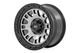 82170918M  -  Rough Country 82 Series Wheel/One-Piece/Machined Semi Gloss Black/17x9/5x5/-12mm
